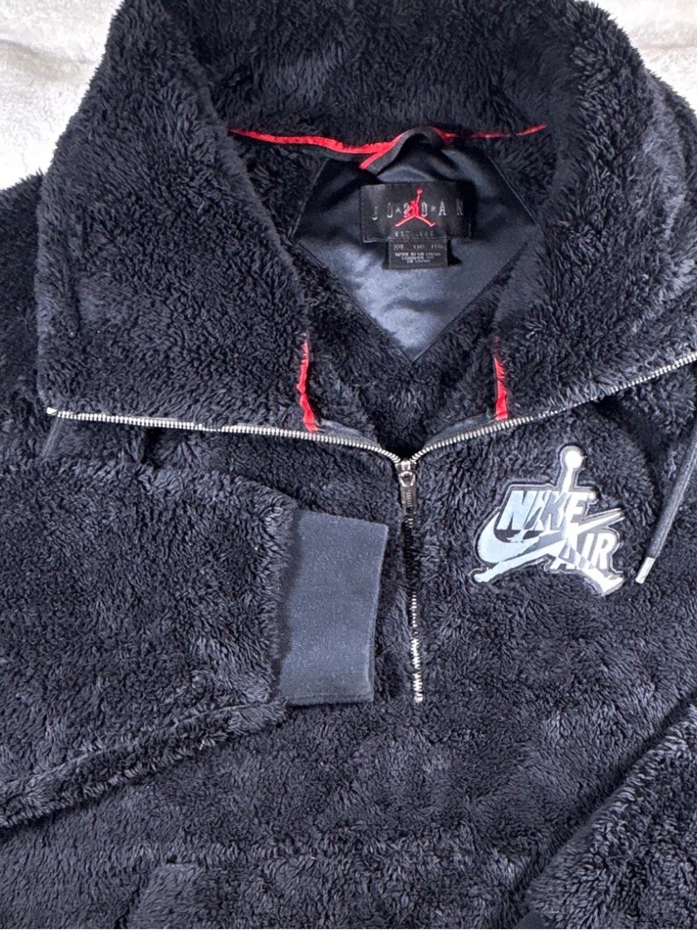 Nike air Jordan mens Black Sherpa Half-Zip Pullover size xxl